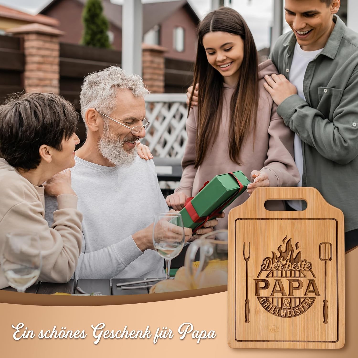 Thumbnail 5 de Giftasy Graviertes Bambus-Schneidebrett für Papa – Personalisiertes Geschenk mit Lasergravur
