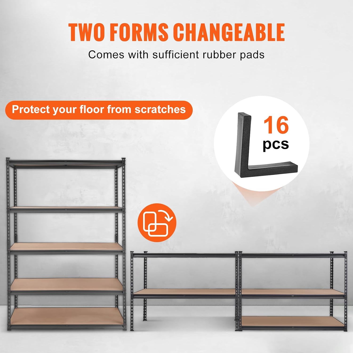 Thumbnail 5 de VEVOR SCV0 5-Tier Adjustable Storage Shelving Unit, 2,000-lb Capacity
