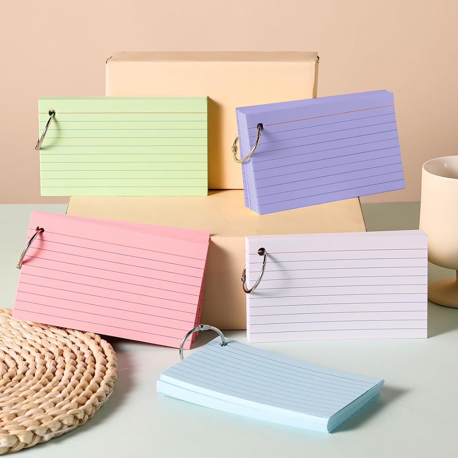Thumbnail 6 de YAGUAO 3x5 Index Cards, 250 Count, 5 Colors, Ruled, 180gsm