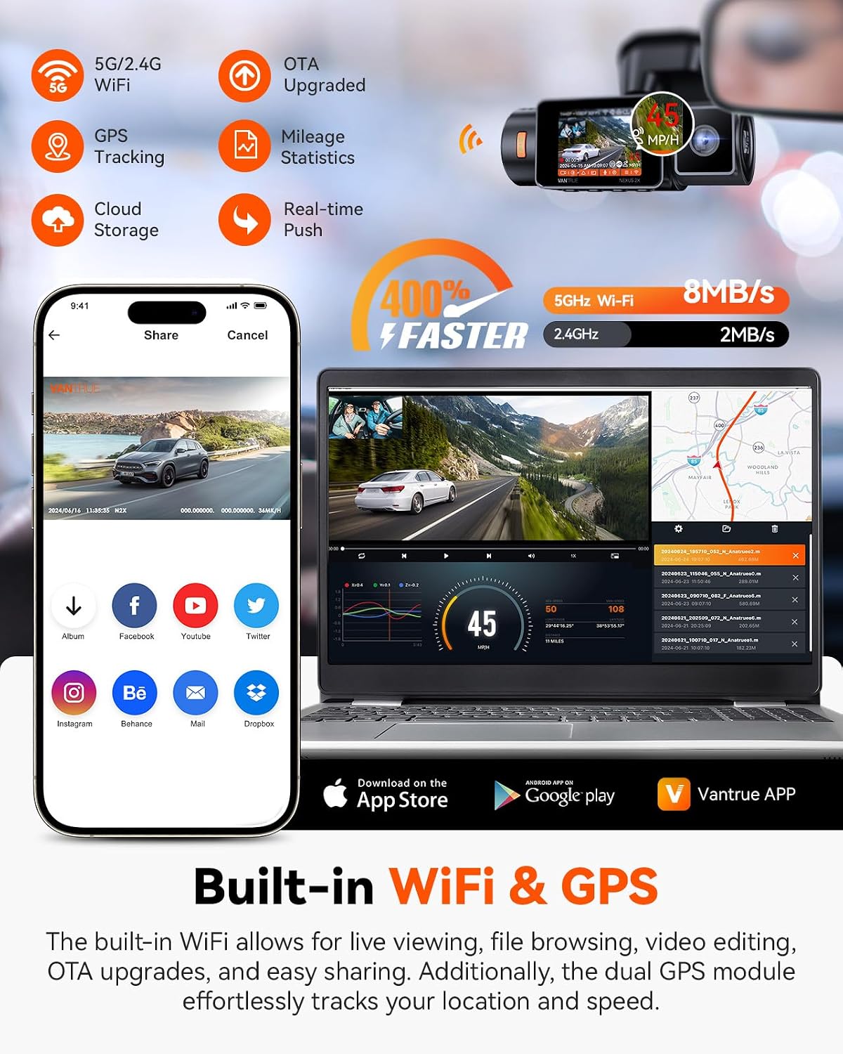 Detalle 2 de Vantrue N2X 2.7K Dash Cam 512GB