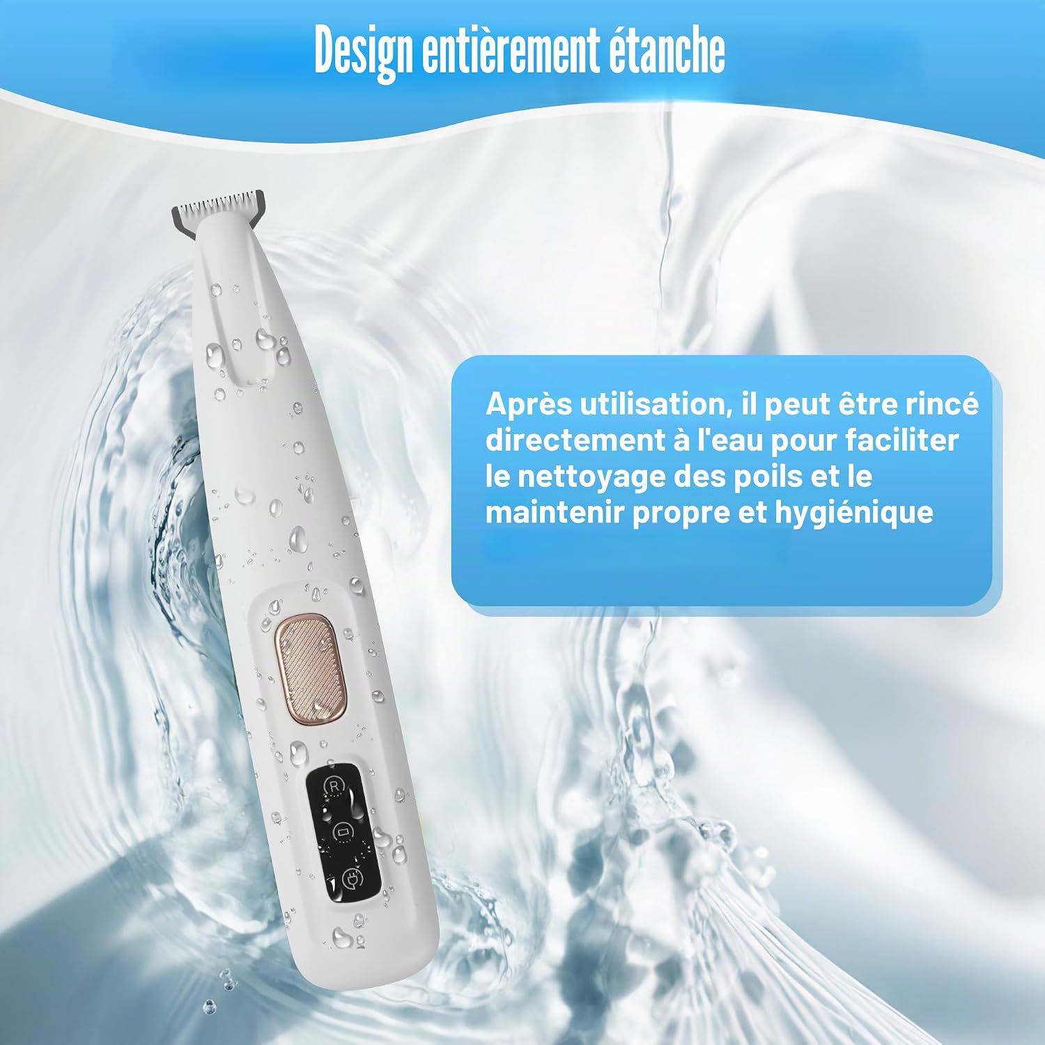Detalle de PawTrim Pro Tondeuse LED silencieuse sans fil USB rechargeable étanche pour chiens et chats