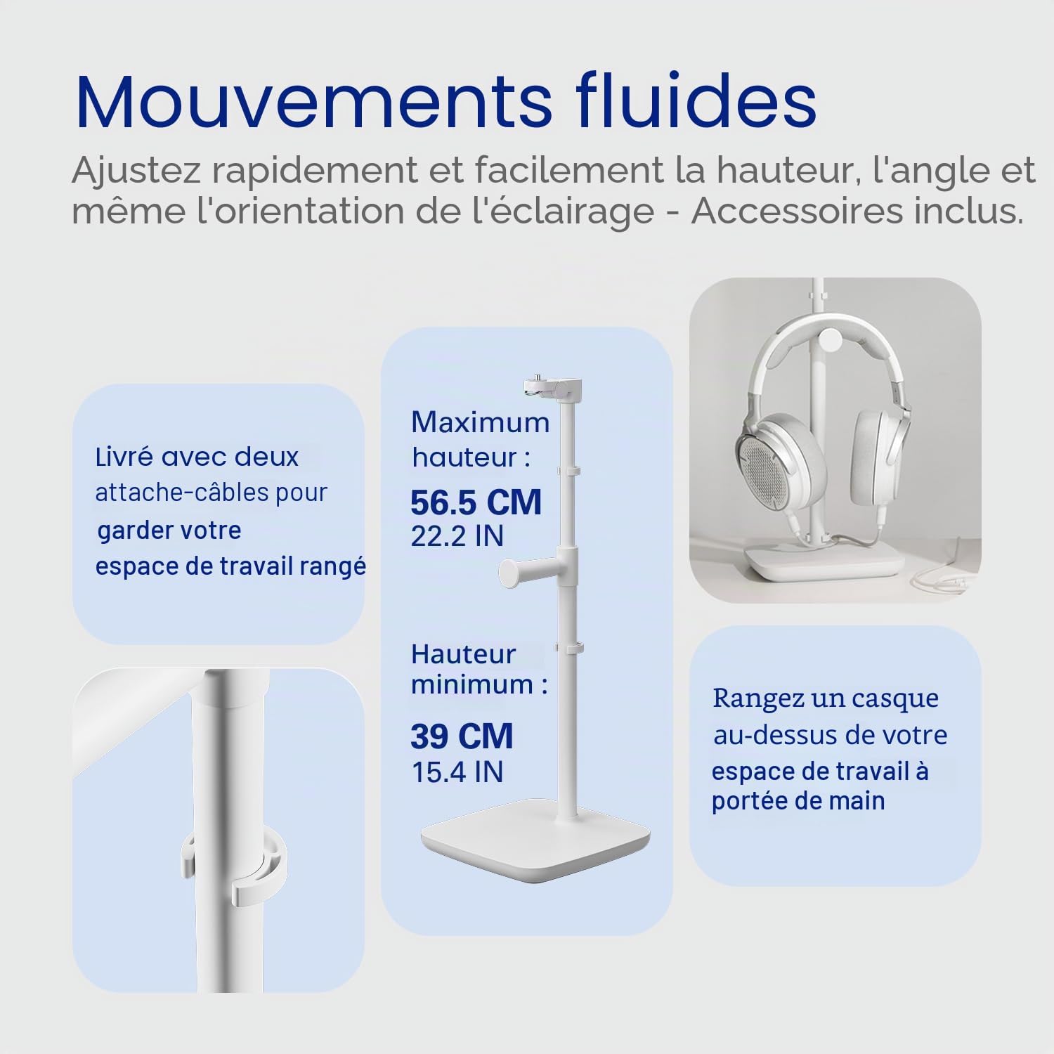 Detalle de Elgato Stand pour Key Light Neo – Support de Bureau robuste et ajustable avec base lestée