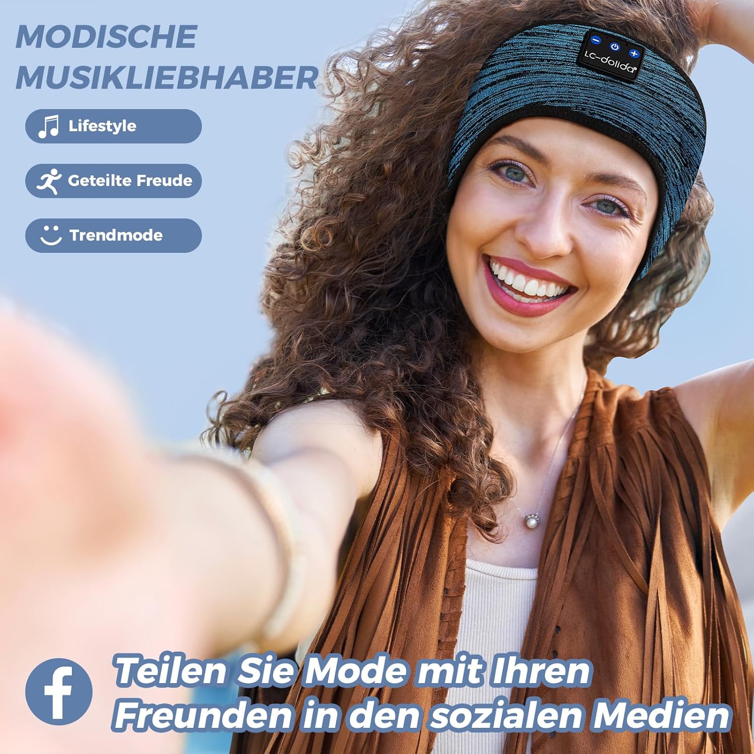 Thumbnail 5 de LC-dolida Schlafkopfhörer Bluetooth 5.4 als Stirnband-Schlafmaske für Seitenschläfer