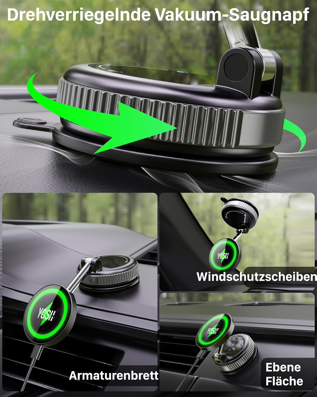 Thumbnail 3 de YOSH MagSafe Autohalterung 15W Ladefunktion