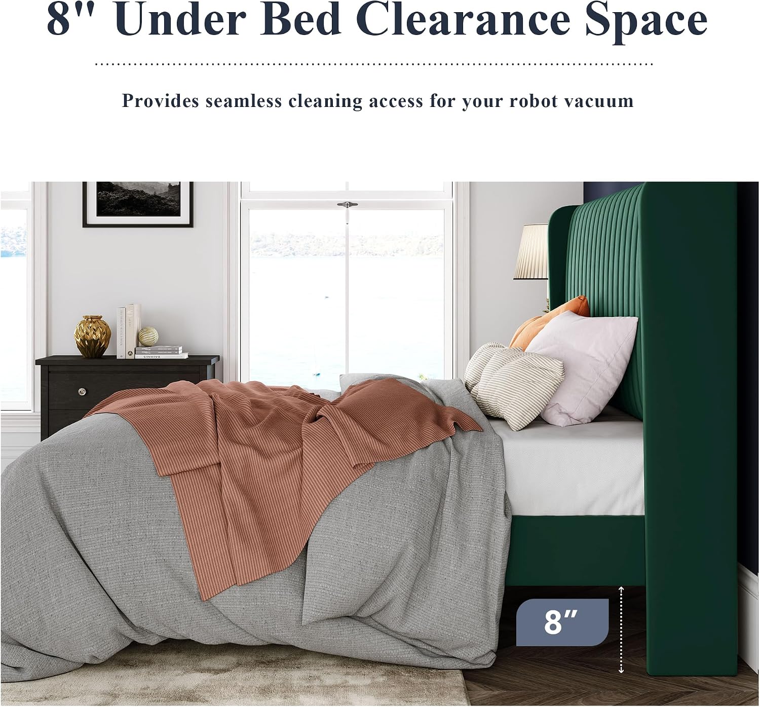 Thumbnail 6 de Allewie Queen Bed Frame in Velvet