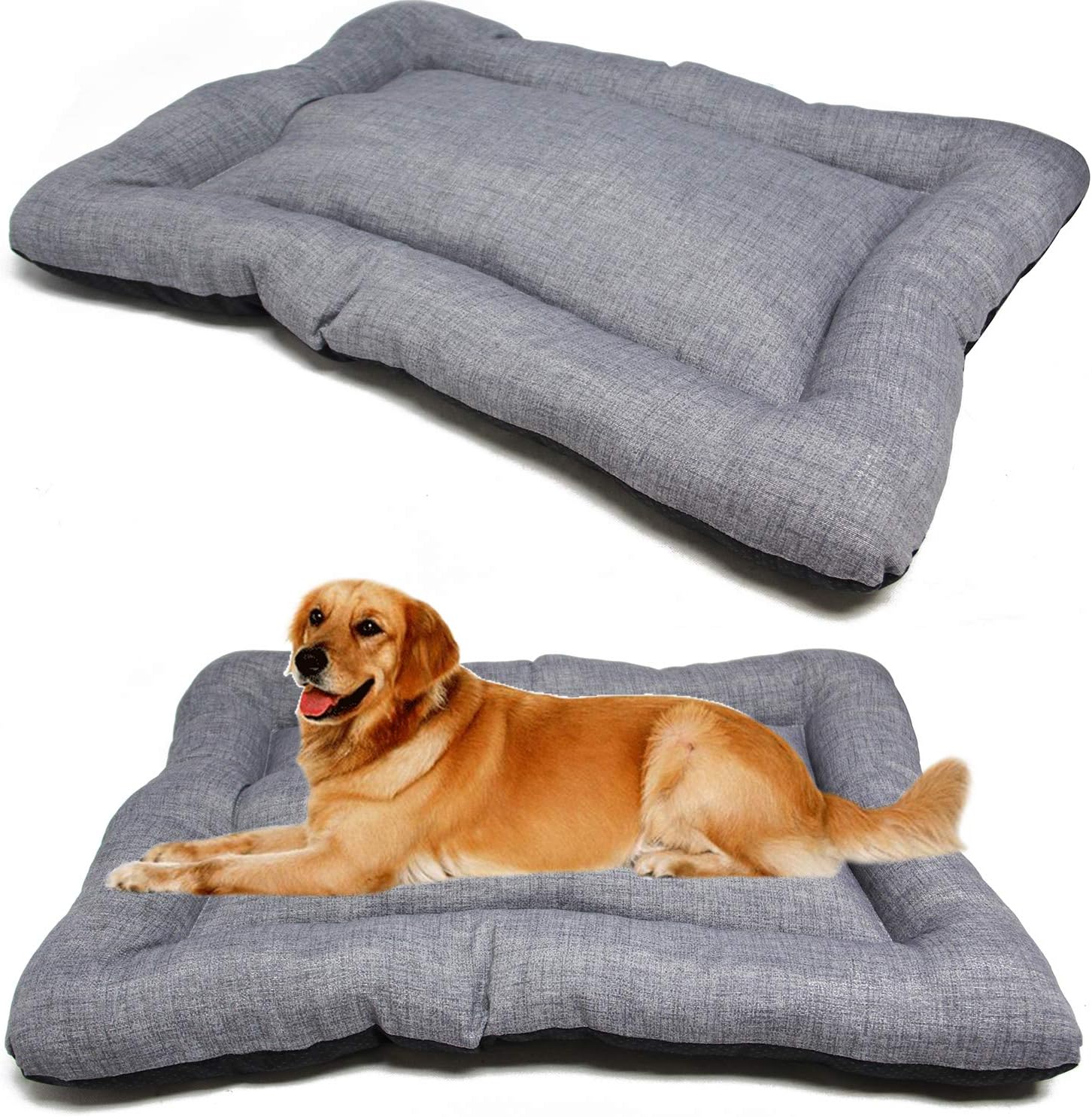 BPS Coperta e materassino per cani e gatti – cuccia antiscivolo, taglie S/M/L, M 87 x 67 cm, grigio
