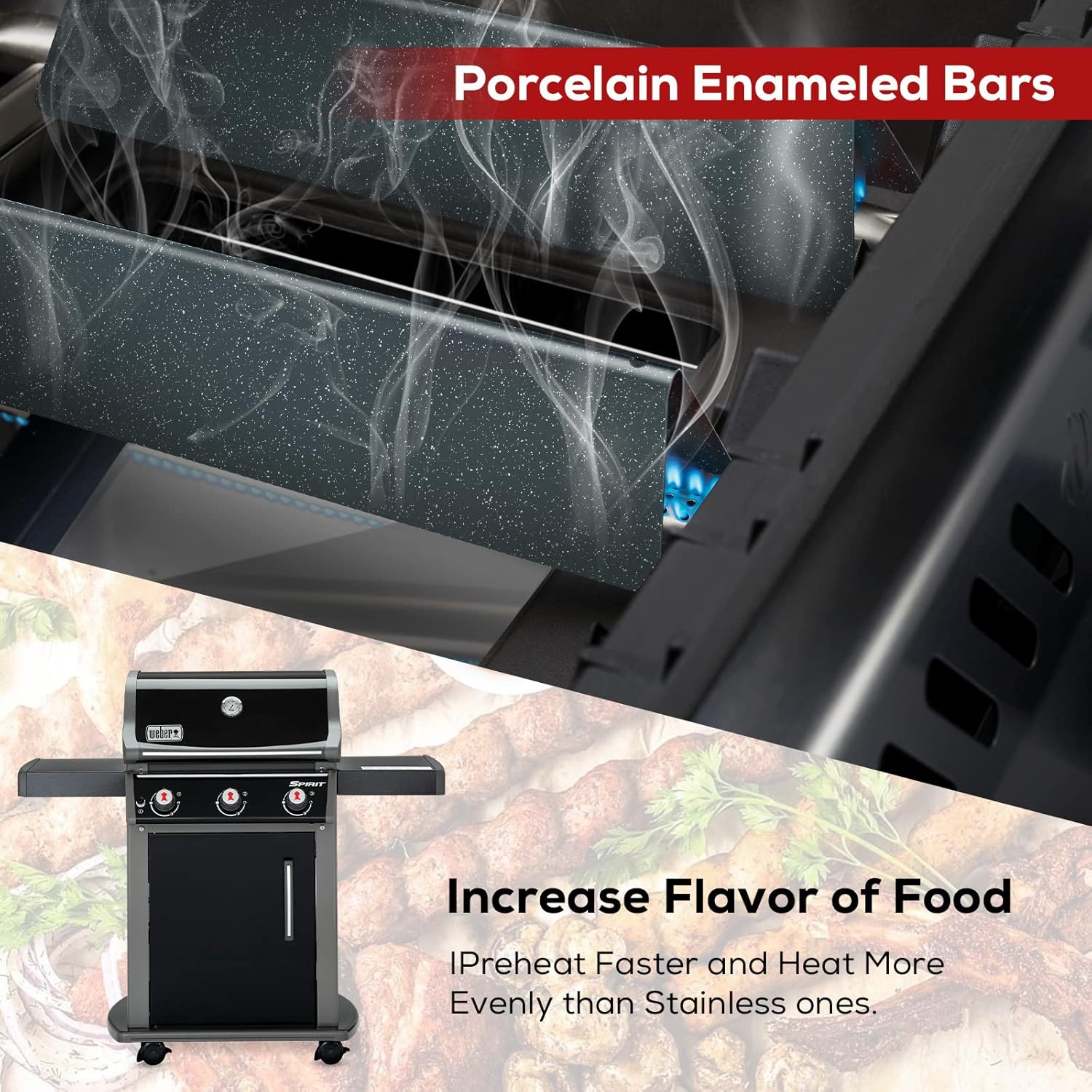 Thumbnail 5 de Coisien Barres Flavorizer 7636 (38,8/38,9 cm) en porcelaine pour Weber Spirit 300 E310/E320/E330