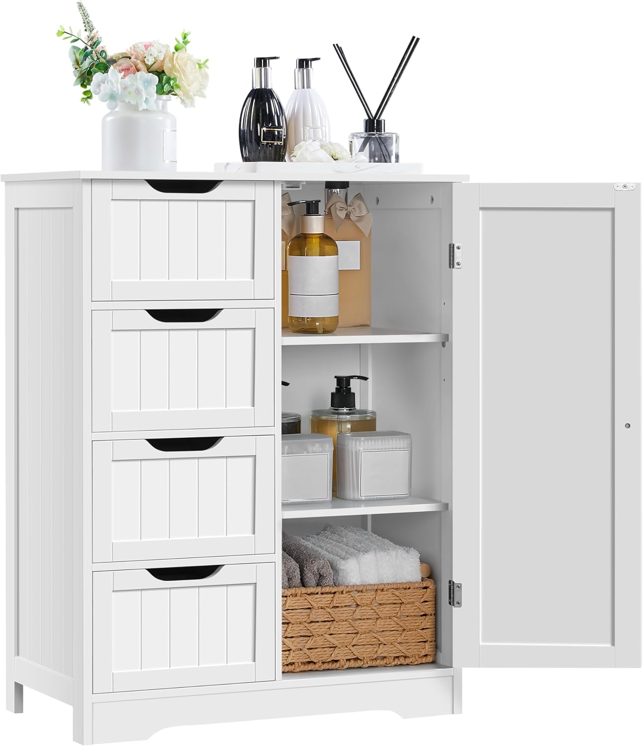 Detalle de Yaheetech Bathroom Storage Cabinet, 4 Drawers