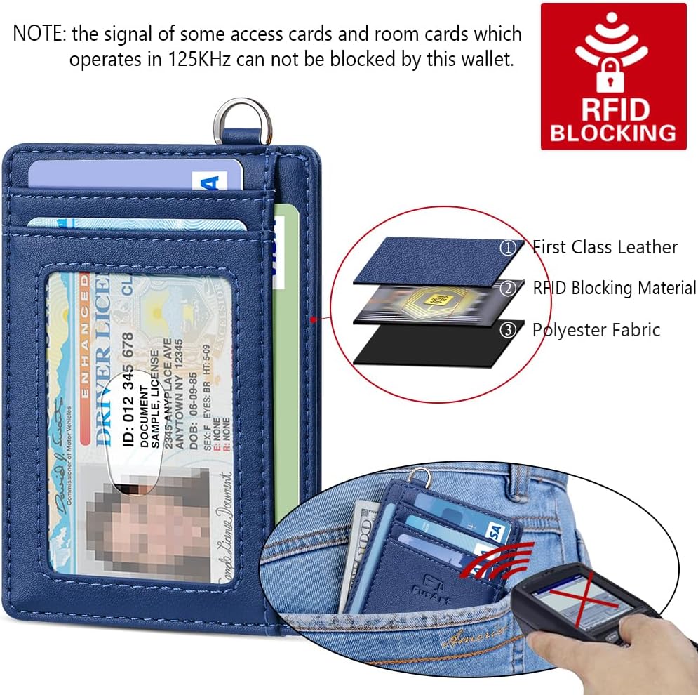 Thumbnail 4 de FurArt Portefeuille minimaliste fin avec blocage RFID, porte-cartes 8 emplacements