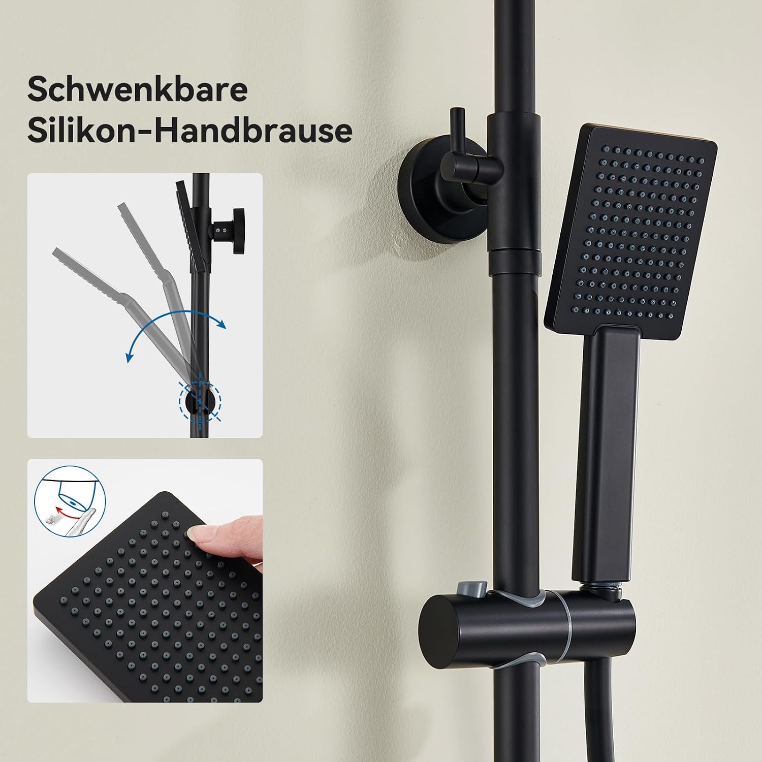 Thumbnail 4 de Auralum Duschsystem Verbrühschutz Thermostat Schwarz
