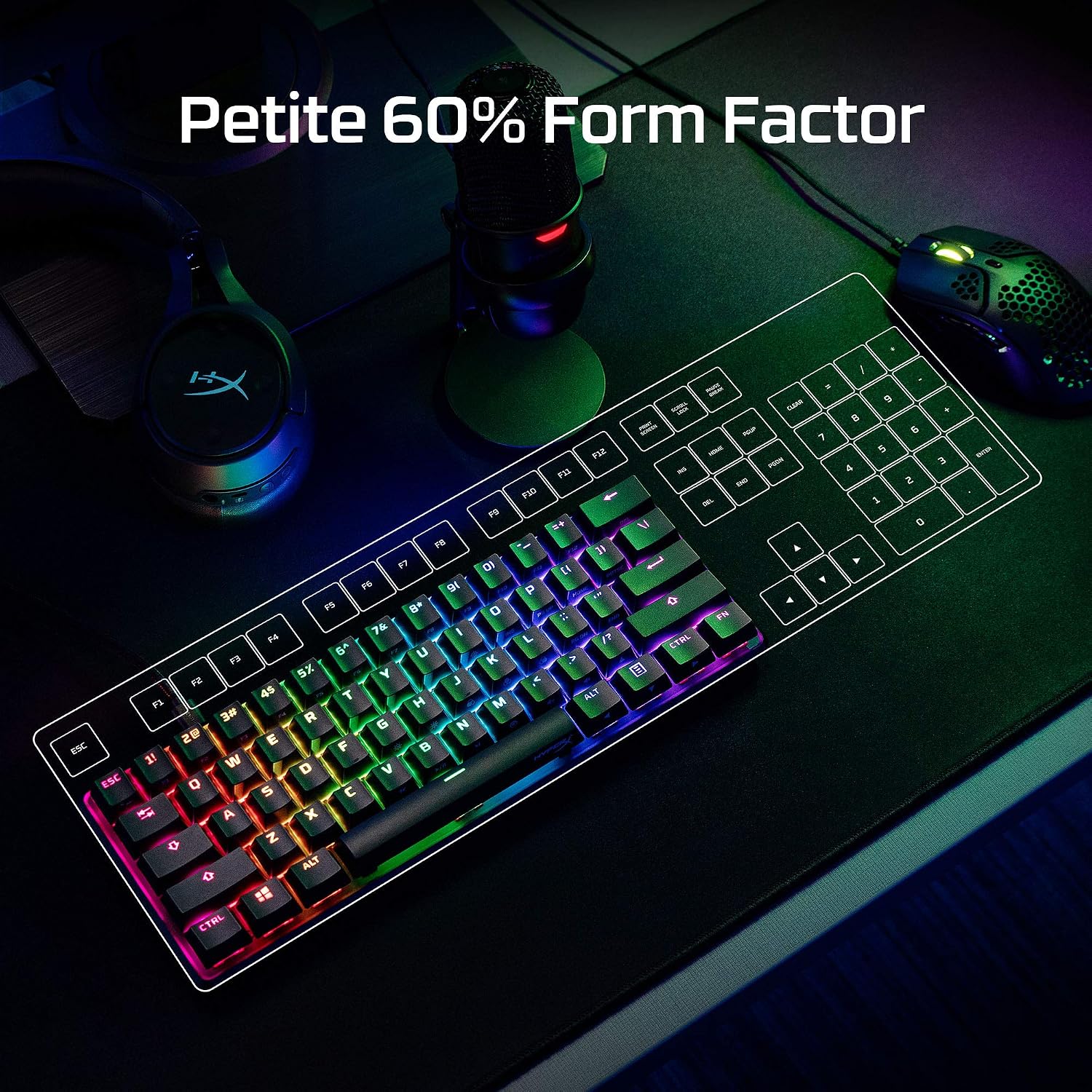 Detalle 2 de HyperX Alloy Origins 60 HKBO1S-RB-US/G Mechanical Gaming Keyboard, RGB
