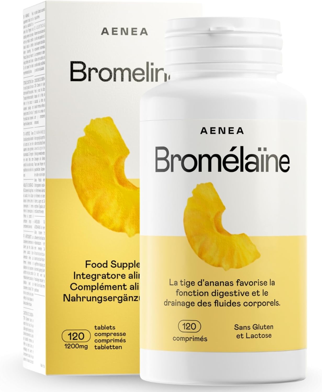 Detalle de Aenea Bromélaïne Forte 750 mg, 120 gélules — soutien digestif, microcirculation et drainage