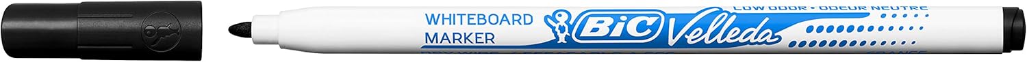 Thumbnail 2 de BIC Velleda 1721 – Feutres pour Tableau Blanc Effaçables à Sec, Pointe Fine, Noir, Boîte de 24