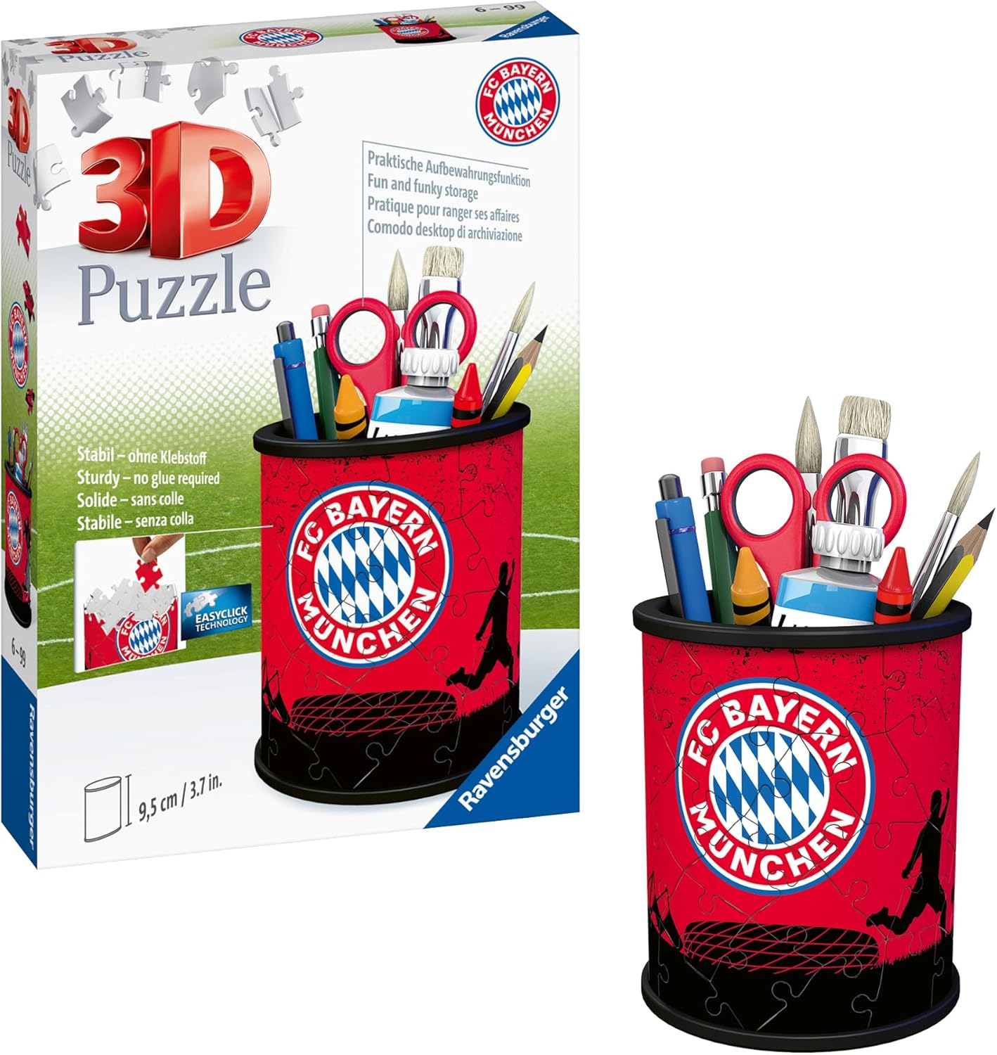 Detalle 2 de Ravensburger Puzzle 17452 – FC Bayern Logo, 500 Teile Rundpuzzle (ab 14 Jahren)