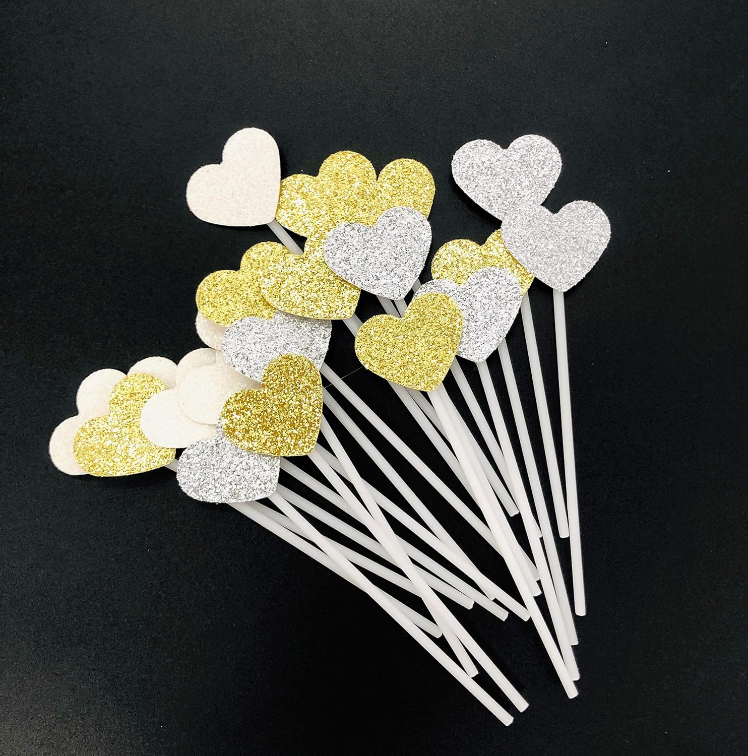 Thumbnail 6 de AILEXI Handmade Glitter Cake Decorating Toppers – Light Blue/Silver Stars (10 Pack)