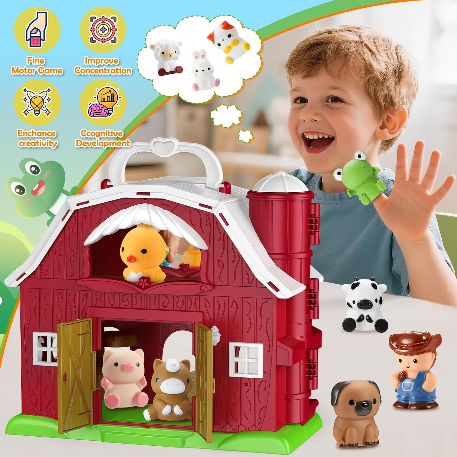 Detalle de HappyKidsClub Montessori Farm Toy 24x11x21cm