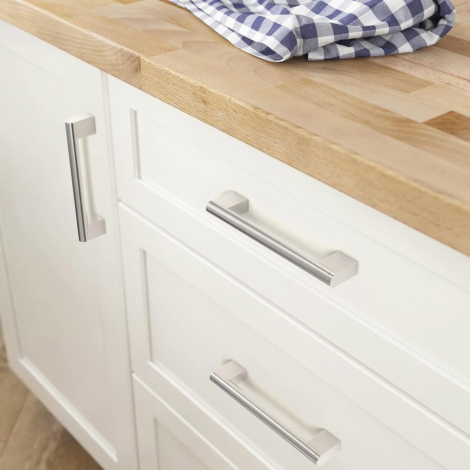 Thumbnail 2 de FURNIWARE 10 Pack Cabinet Pulls – Brushed Nickel, 224mm Centre-to-Centre Stainless Steel Handles