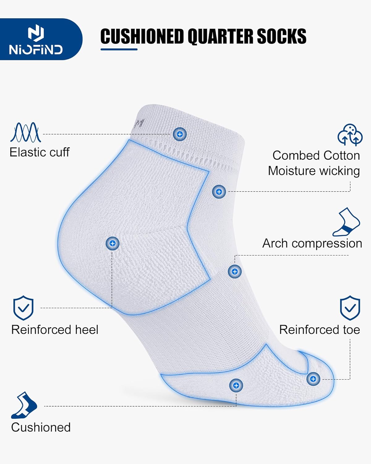 Thumbnail 3 de Niofind sport ankle socks 3 to 6 pairs