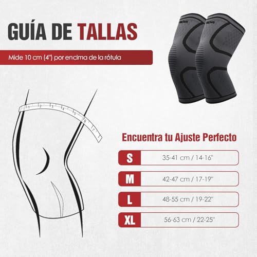 Thumbnail 4 de MitButy Rodilleras Menisco y Ligamento – Pack de 2 (Talla M 42–47 cm) para Gym, Running, Crossfit y Más