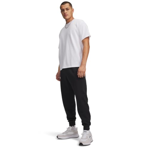 Thumbnail 4 de Under Armour Rival Fleece Joggers para hombre – Negro/Blanco, talla LG