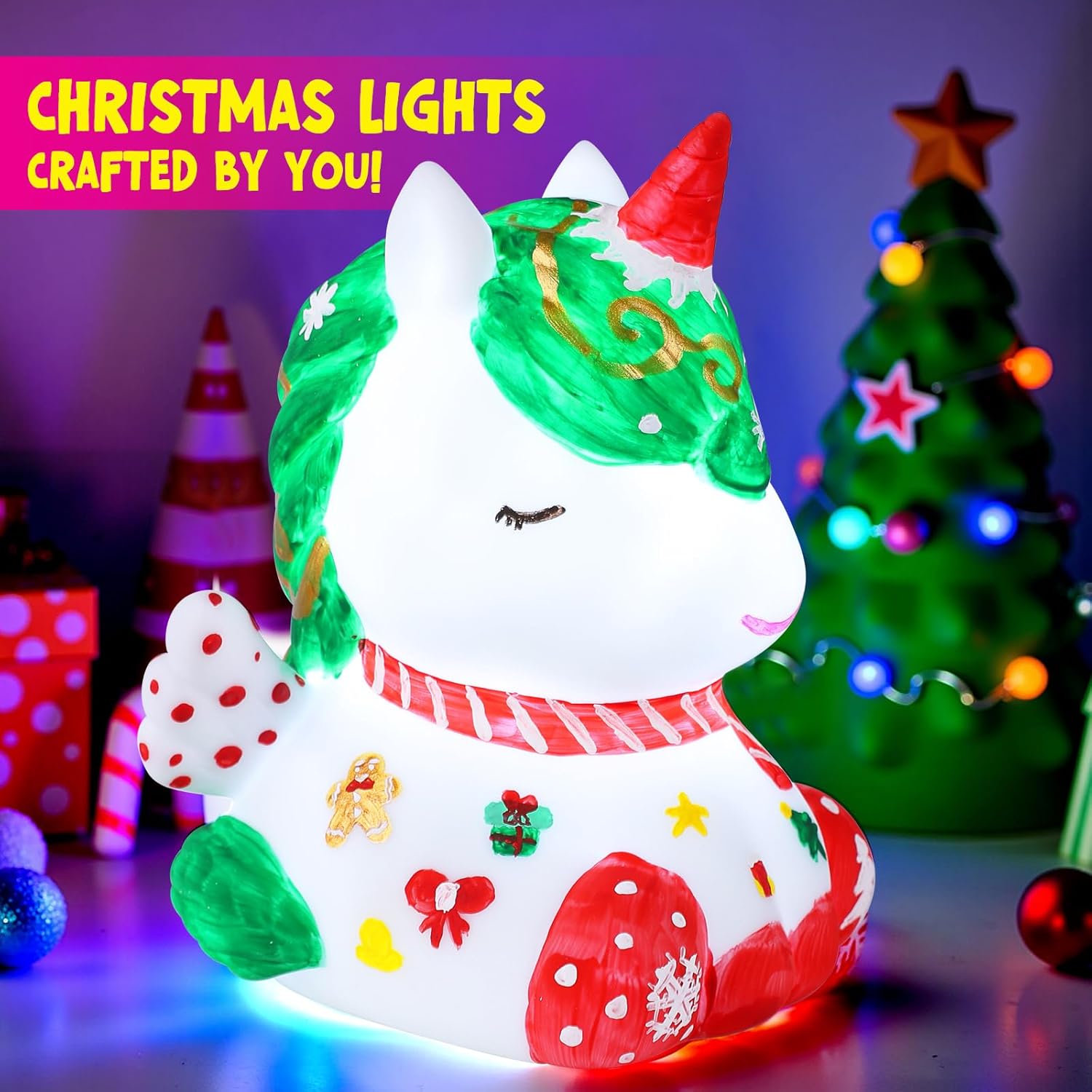 Thumbnail 2 de Paint Your Own Unicorn Lamp Kit for Kids 🧭
