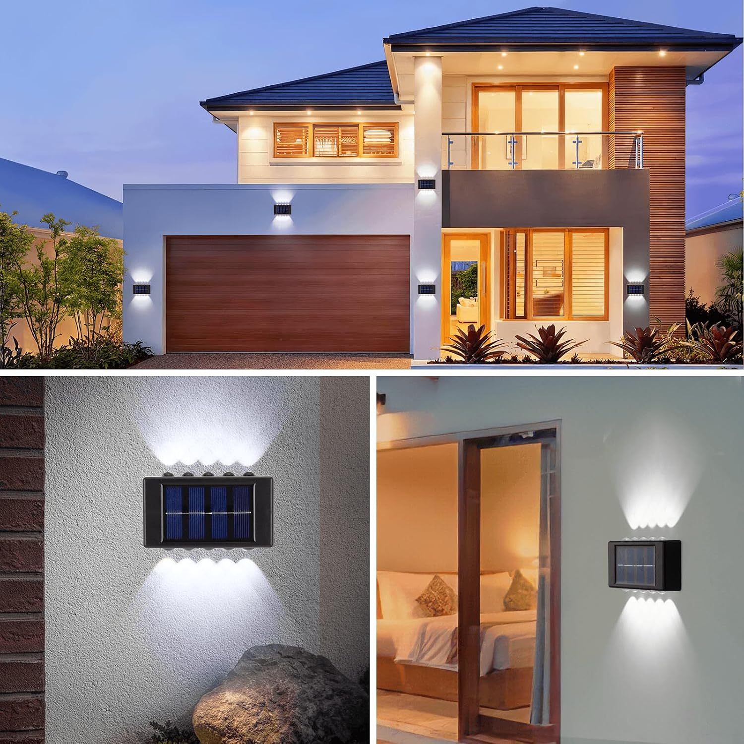 Thumbnail 1 de YUNYODA Solar Fence Lights 4-Pack