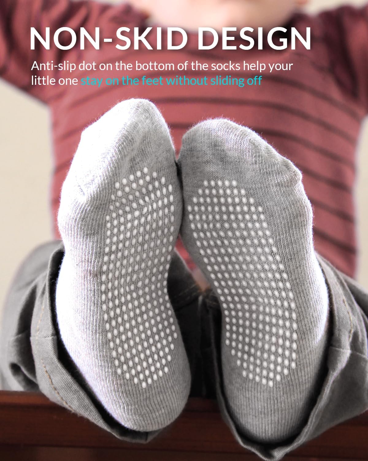 Detalle de Infinno Baby Non-Slip Socks, 9 Pairs