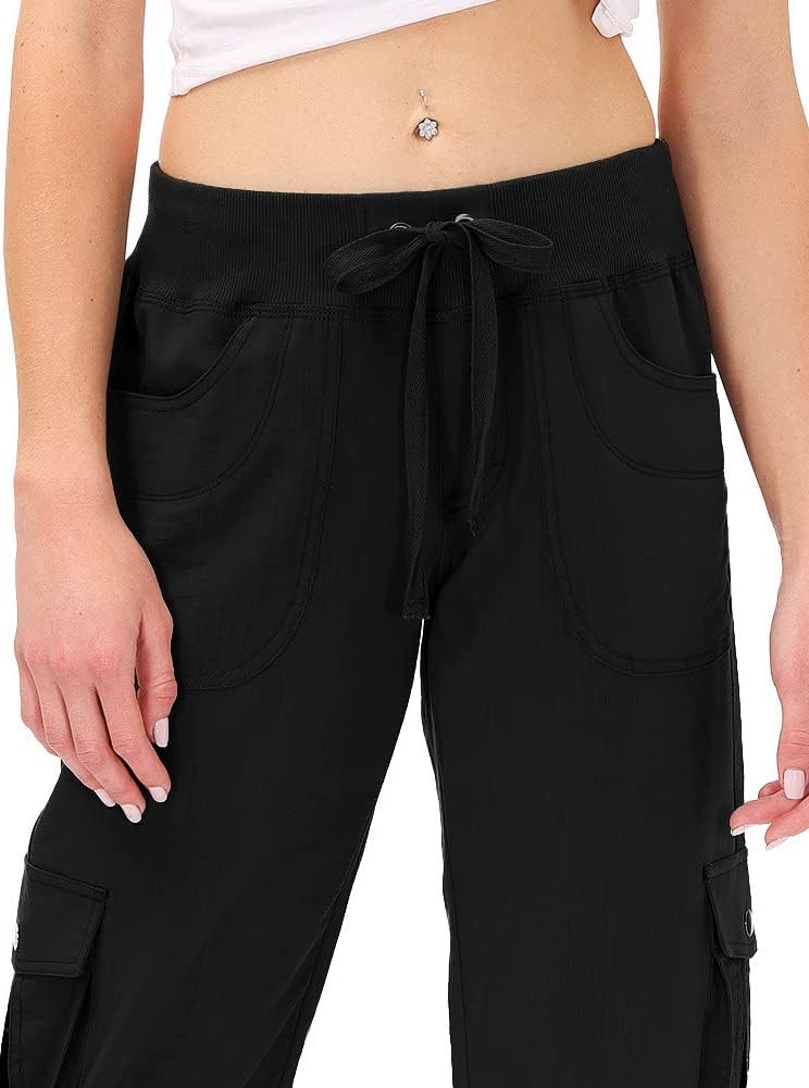 Detalle de MoFiz Women’s Capri Hiking Cargo Shorts with Pockets (Dry Fit, Stretch) — Casual & Outdoor Wear