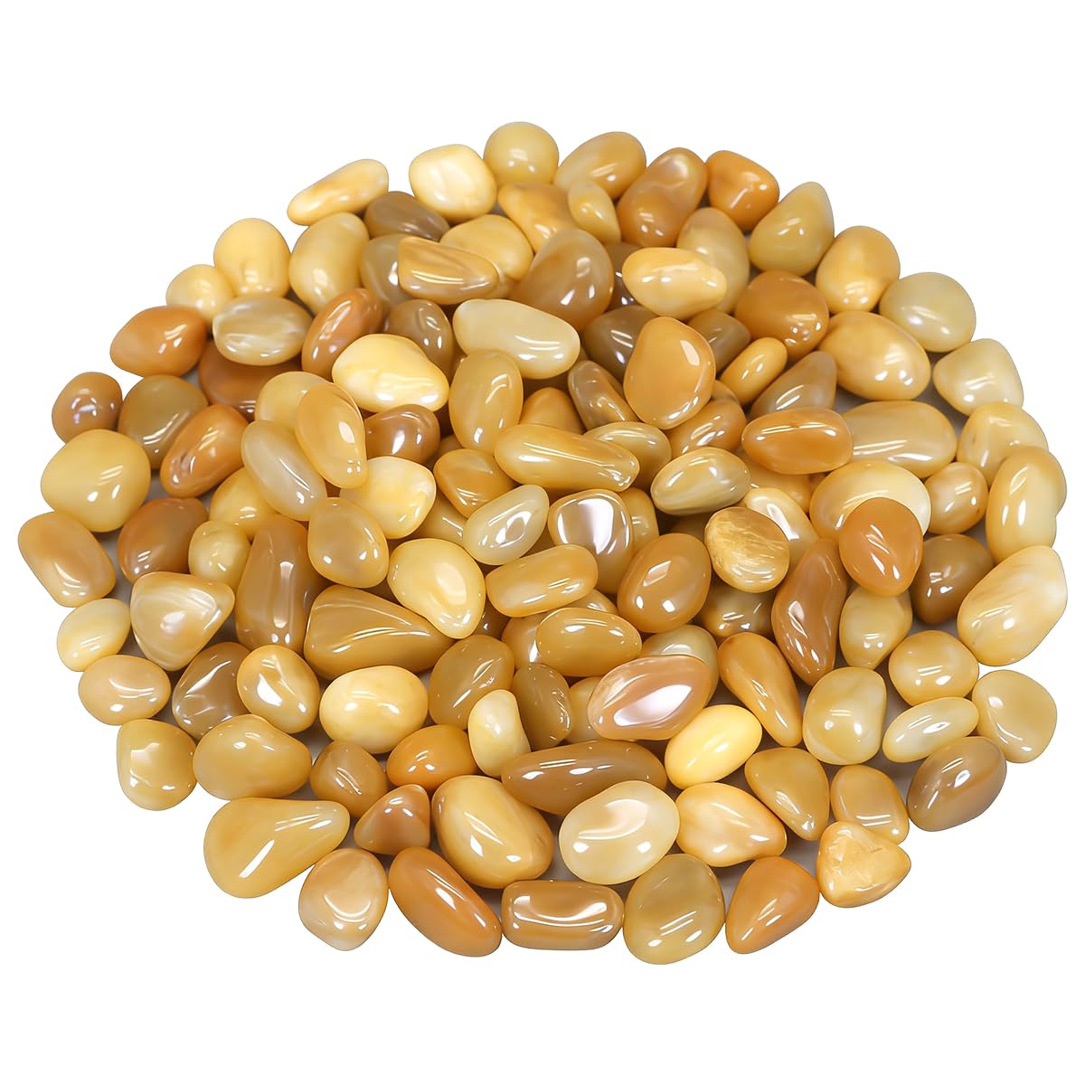 Detalle de Virekm Decorative River Rocks, Yellow Landscaping Pebbles, 5 Pounds