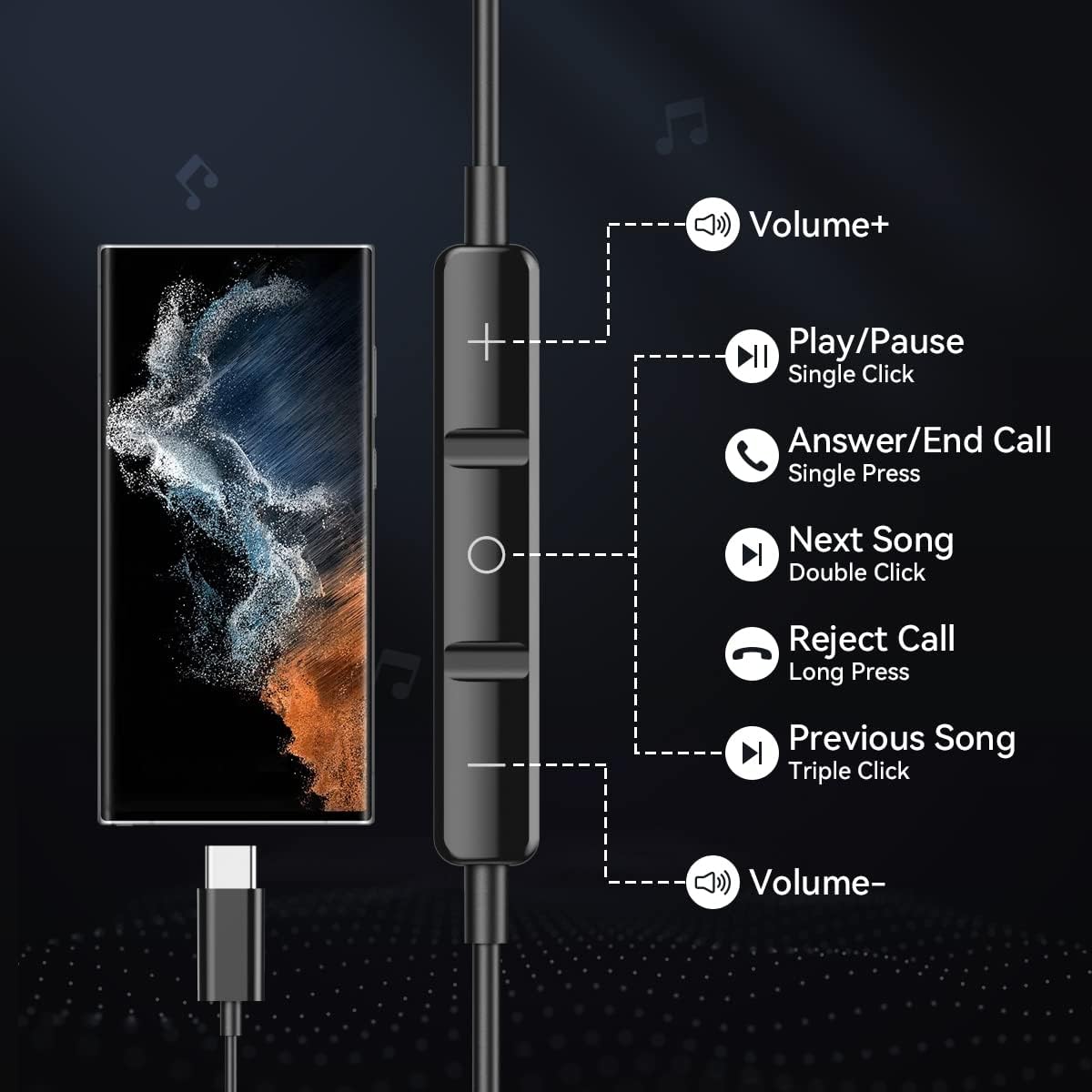 Thumbnail 3 de Guguearth USB C Magnetic Earphones with Mic