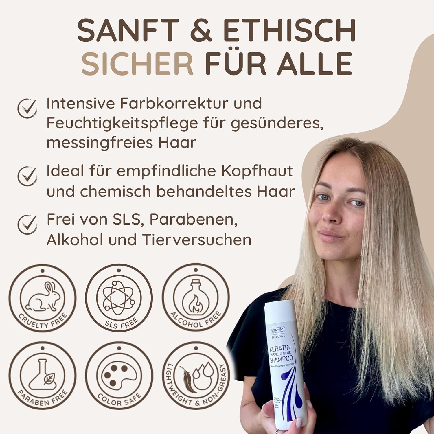 Thumbnail 5 de Vitamins Silber Shampoo für blondes Haar Keratin Anti Gelbstich 💇♀