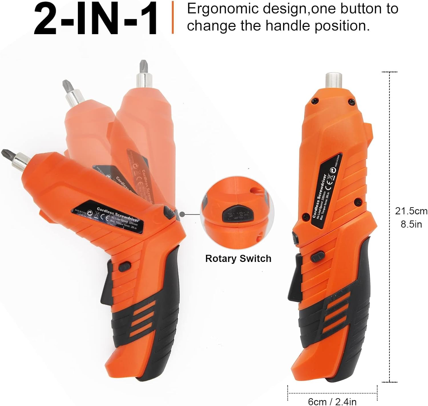 Thumbnail 2 de Electric Drill Screwdriver 49-in-1 Portable Cordless Set with LED Worklight and Rotatable Handle