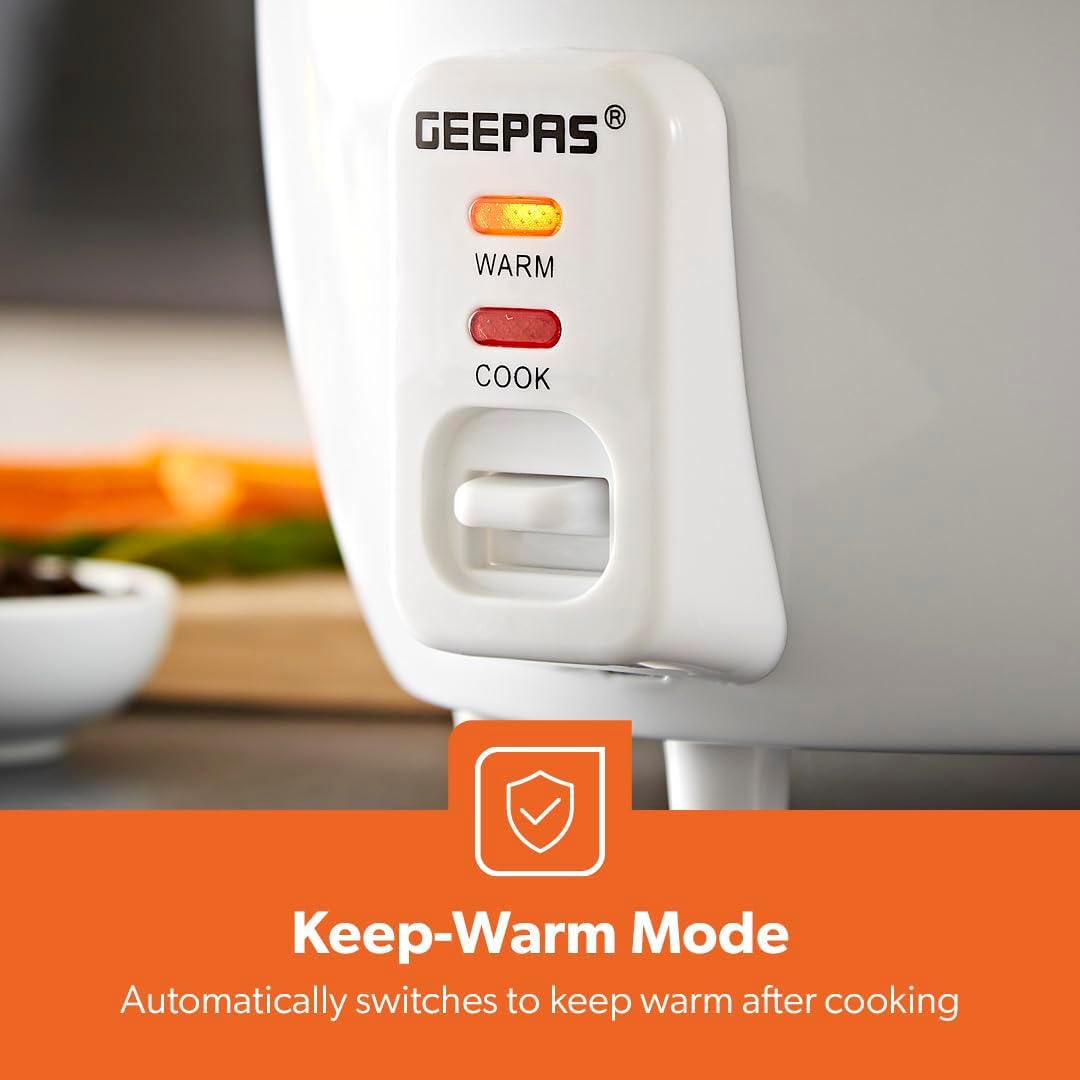Detalle 2 de Geepas 450W Rice Cooker with Steamer 1L