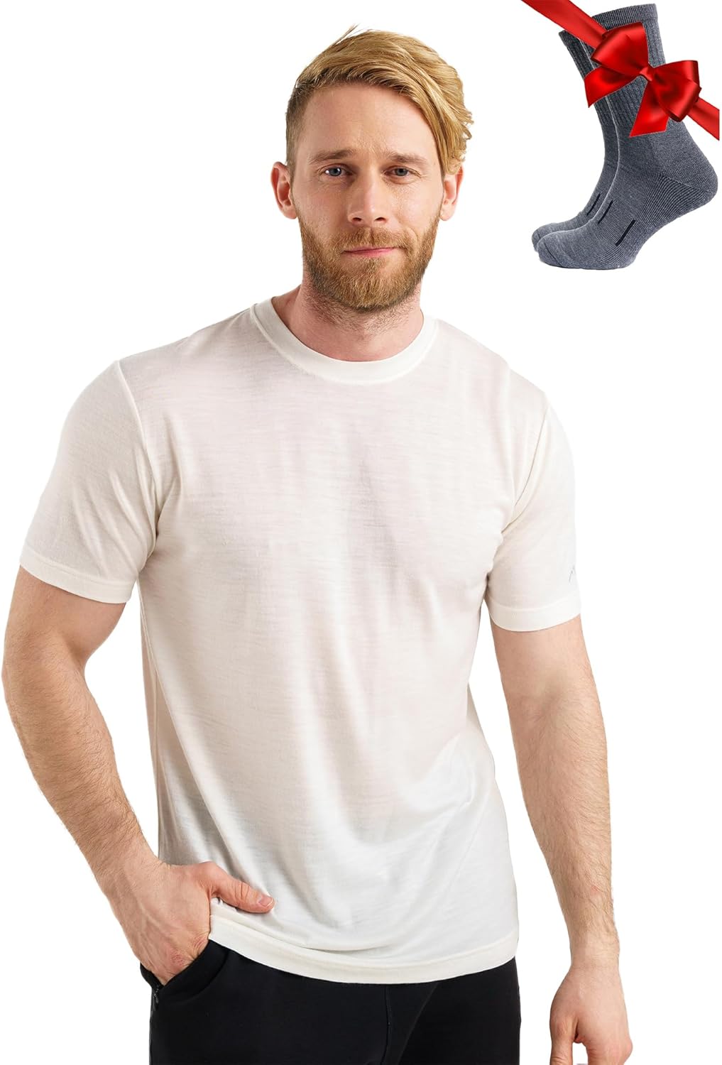 Thumbnail 6 de Merino.tech Premium Merino Shirt Herren Kurzarm – 100% Merino + Wanderwollsocken