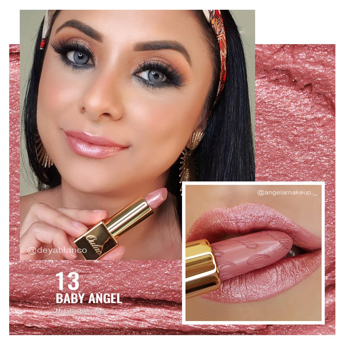 Thumbnail 1 de OULAC Lippenstift Metallic Glanz Finish „Baby Angel“ (13) – veganer Metallik-Glanz mit feuchtigkeitsspendendem, wasserfestem Tragegefühl