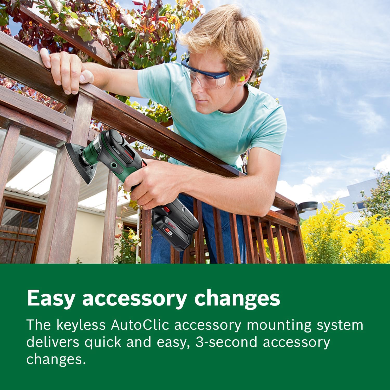 Thumbnail 3 de Bosch AdvancedMulti 18 Cordless Multifunction Tool (Green) with 18 V Li-ion Battery