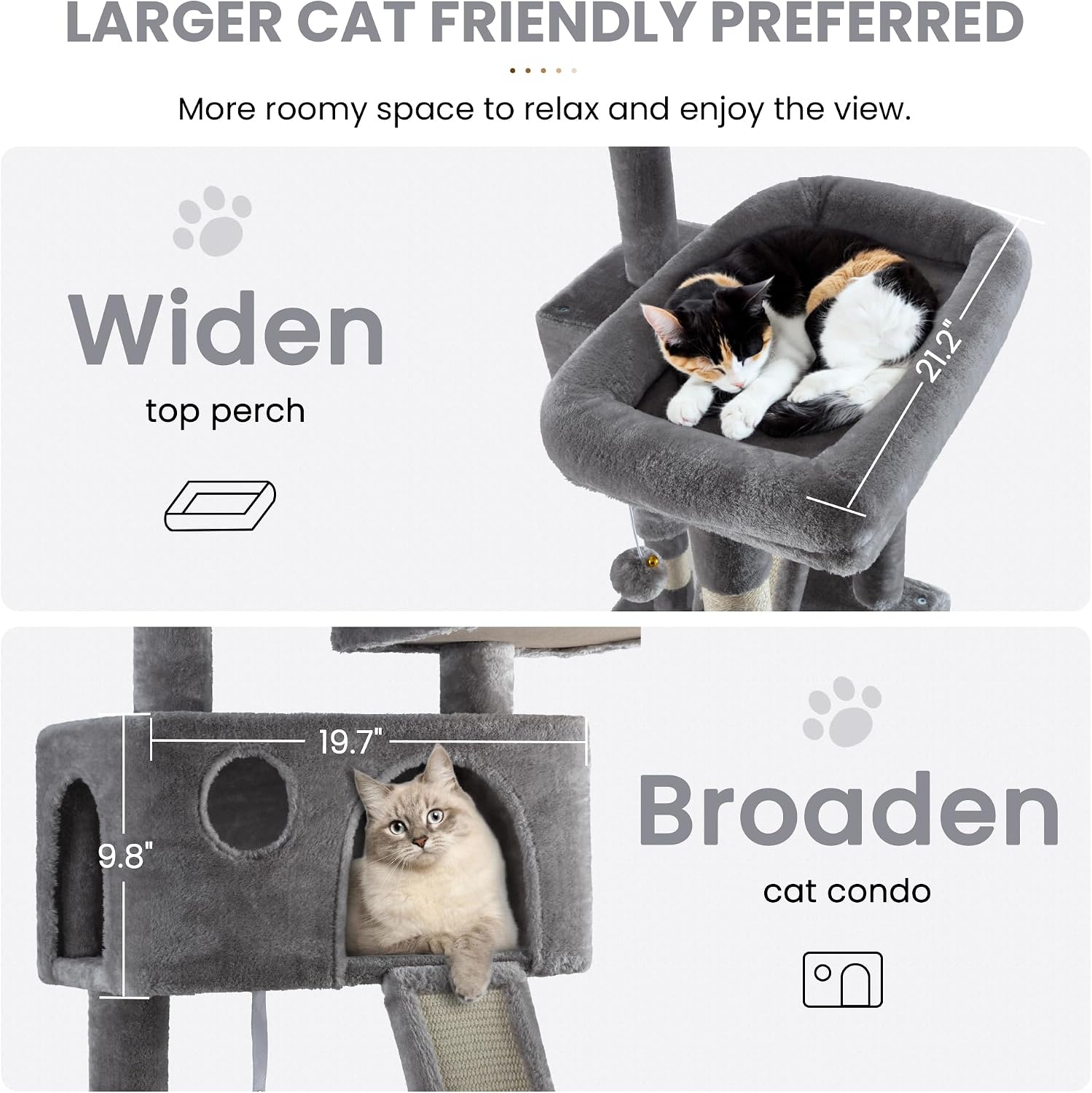 Detalle de SHA CERLIN Cat Tree Tower 65in