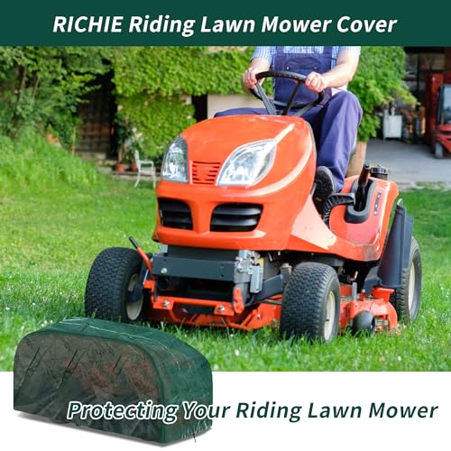 Detalle de RICHIE Riding Lawn Mower Cover – Waterproof & Windproof, 165 x 110 x 103 cm