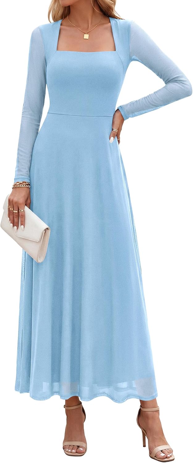 Thumbnail 6 de PRETTYGARDEN Women's Mesh Maxi Dress