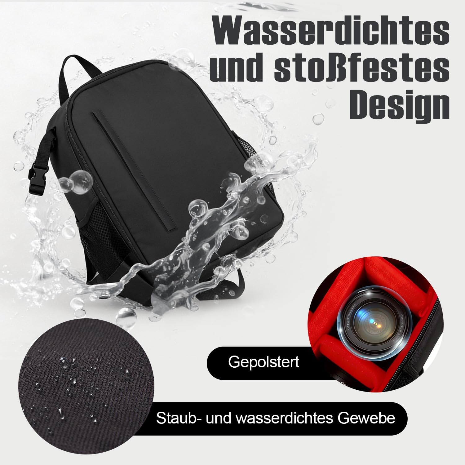 Thumbnail 6 de LP Kamerarucksack – Professioneller Unisex-Kamerarucksack, wasserdicht, kompatibel mit DSLR/SLR, Objektive, Stative und Zubehör