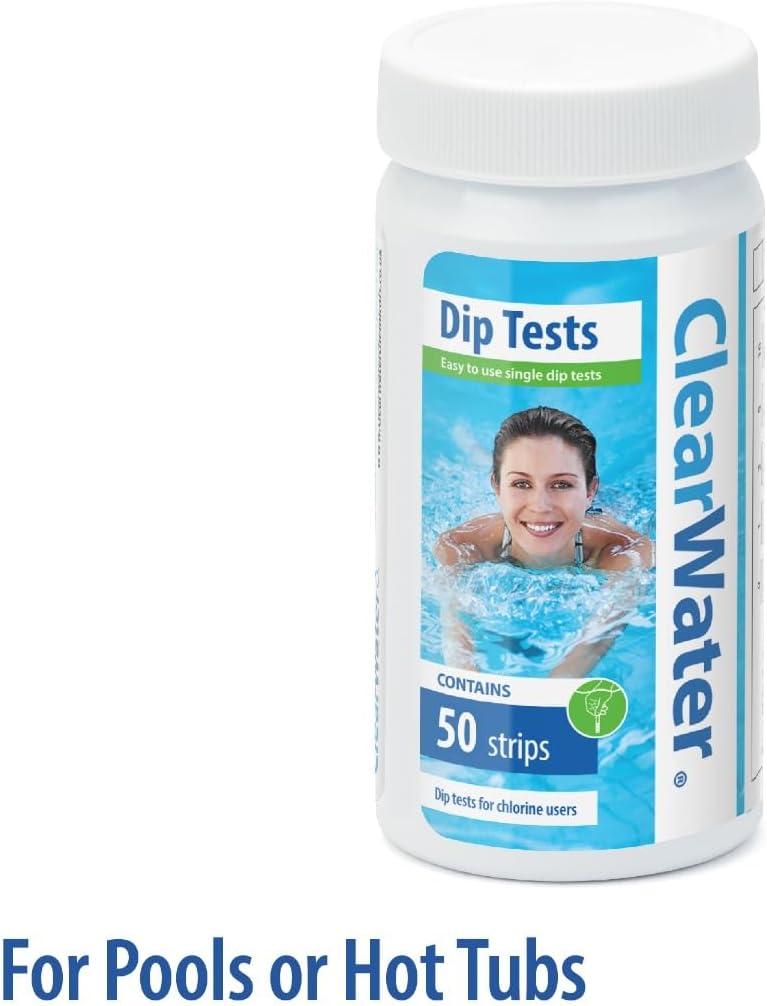 Detalle 2 de Clearwater 3-in-1 Test Strips for Hot Tubs, Pools & Spas (50 strips) – Measures Chlorine, pH & Total Alkalinity