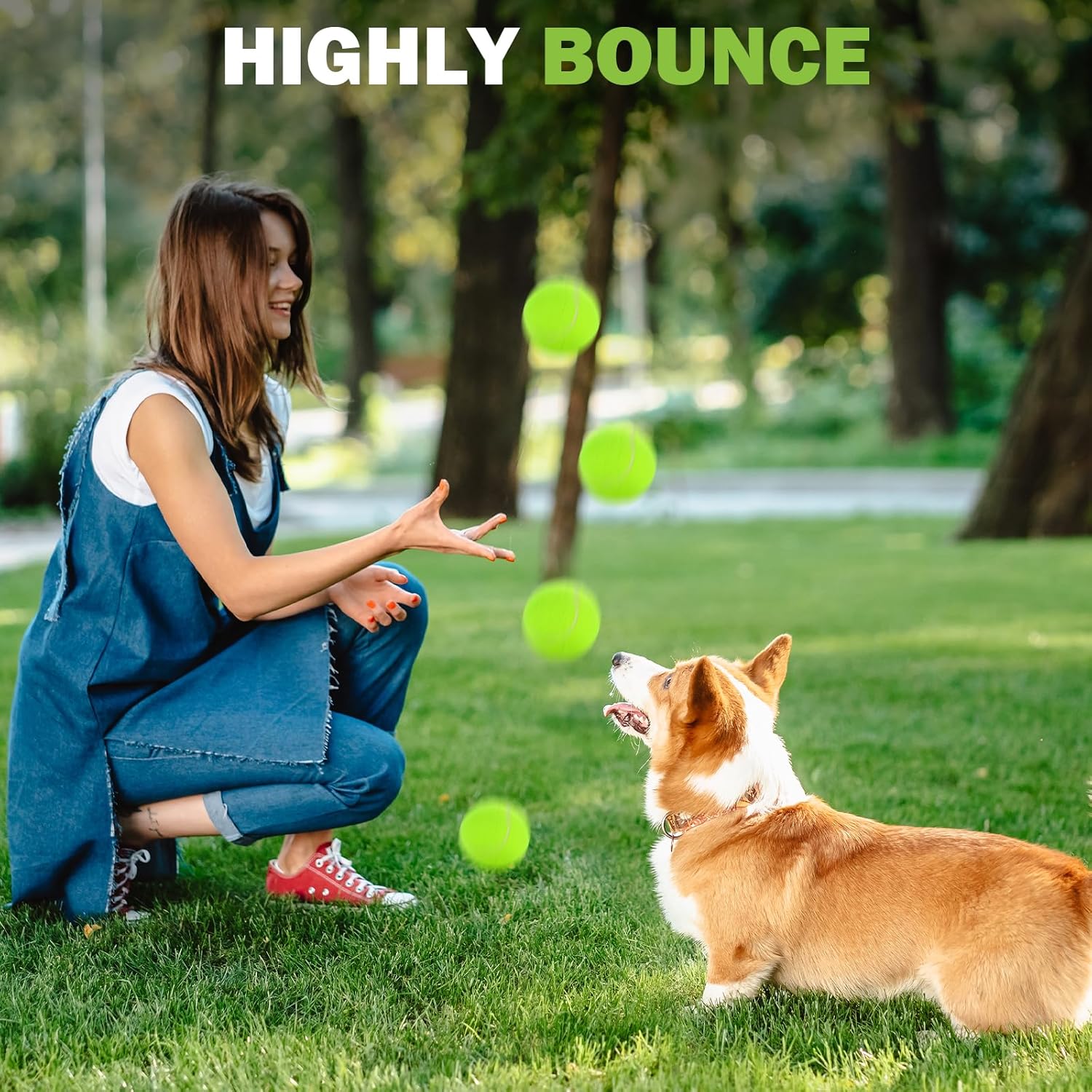 Thumbnail 5 de FURWEY Pressureless Tennis Balls Bulk Pack (Natural Rubber & Felt) + Mesh Bag