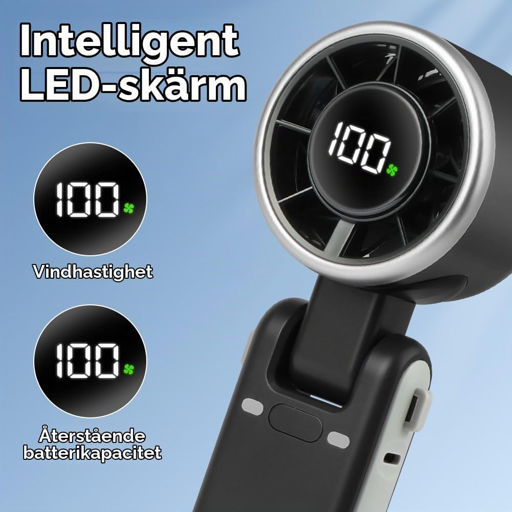 Thumbnail 6 de AUAUY 5658732 portabel turbofläkt, 5 hastigheter och 3 600 mAh