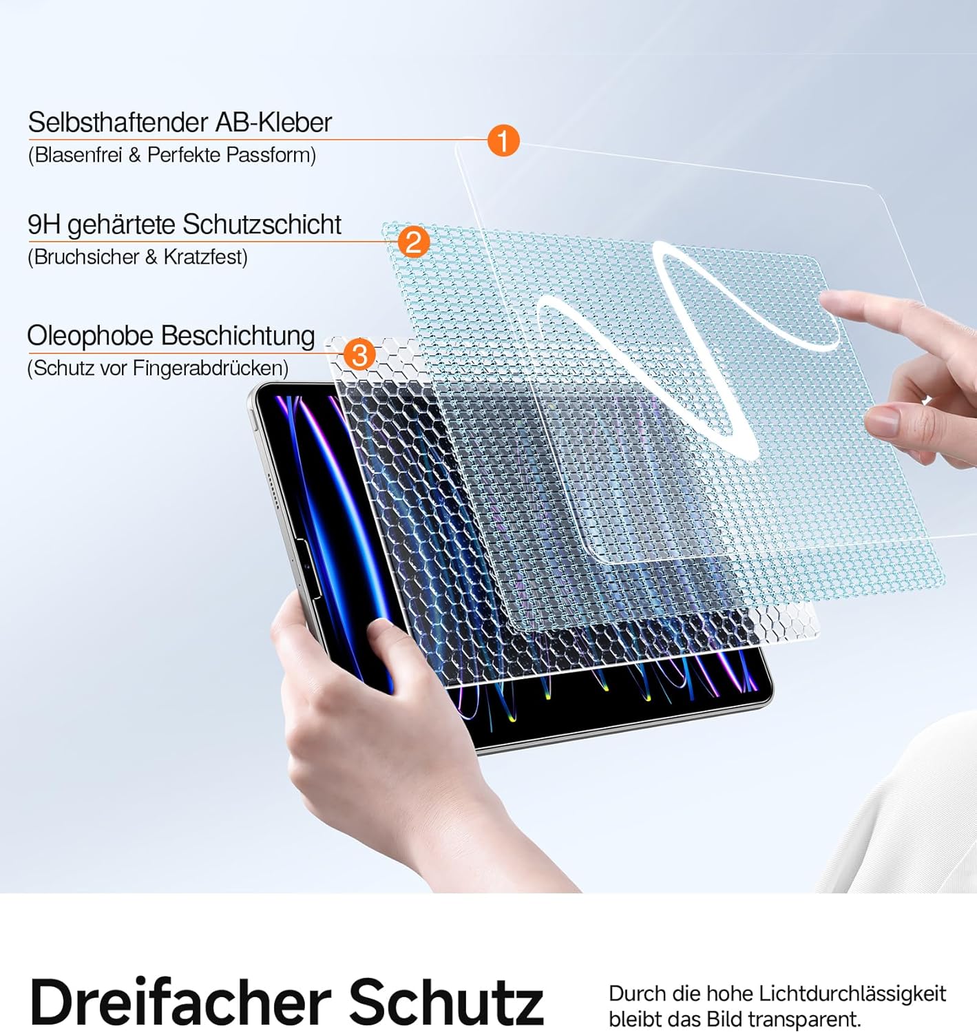 Thumbnail 5 de SMARTDEVIL 2er Schutzfolie aus gehärtetem Glas für iPad Air 5./4. Gen. 10,9" & iPad Pro 11" – Kratzfest, blasenfrei, ultrascharf