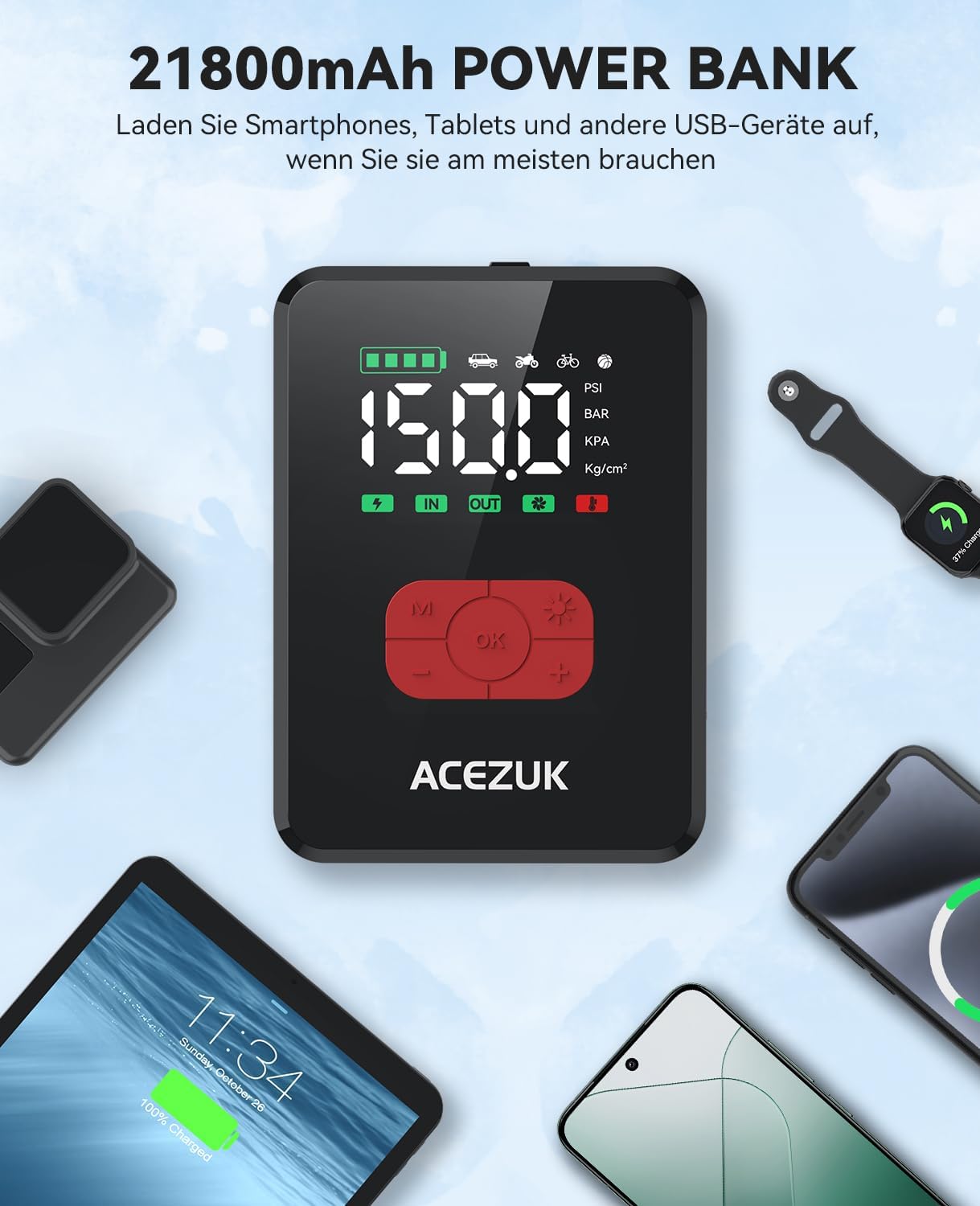 Thumbnail 6 de ACEZUK 7000A Starthilfe Powerbank