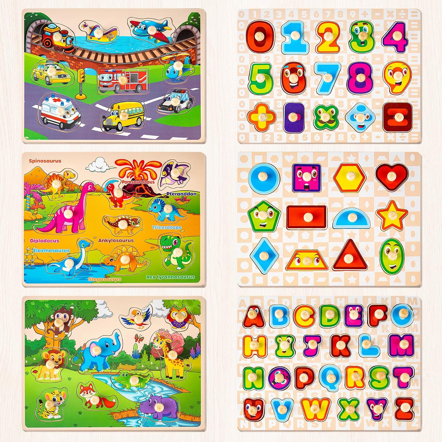 Detalle 2 de SYNARRY Wooden Puzzles 6-set 🧩
