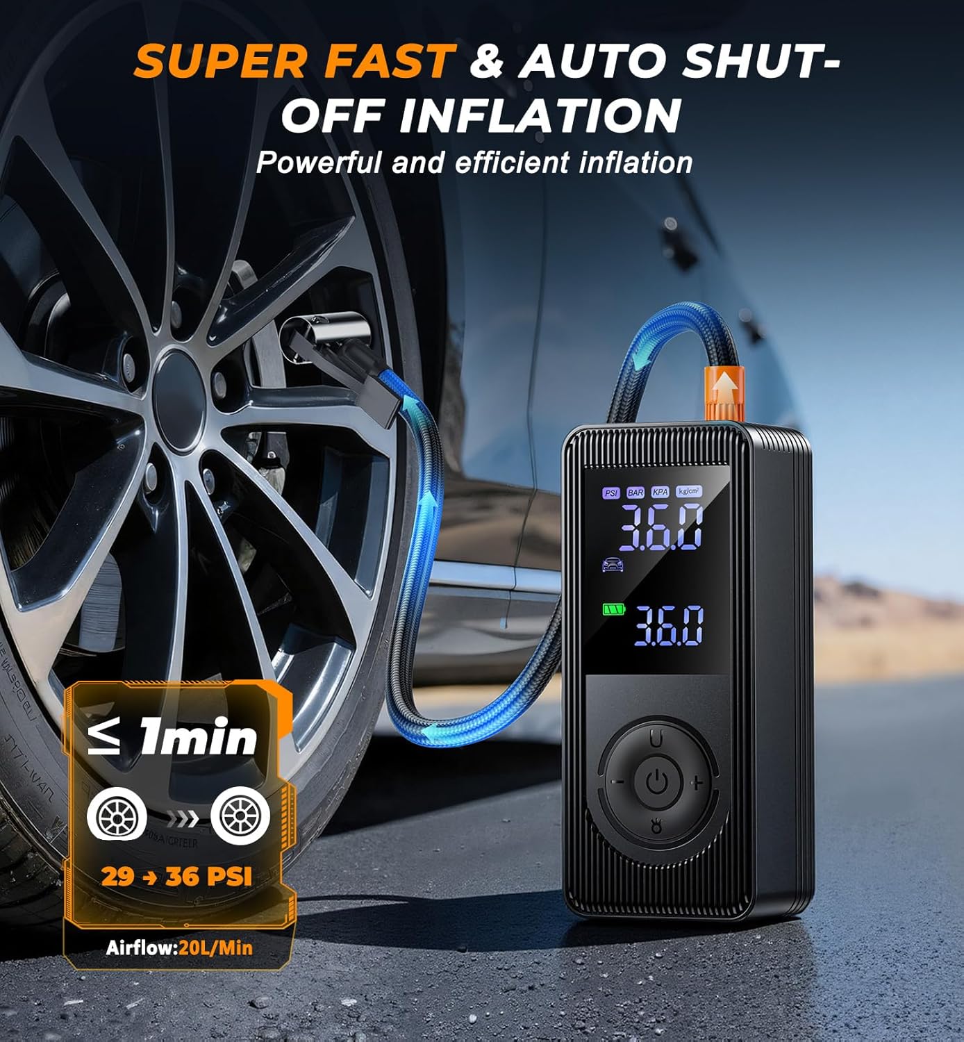 Thumbnail 2 de Fshyos Tyre Inflator 150PSI Portable Pump