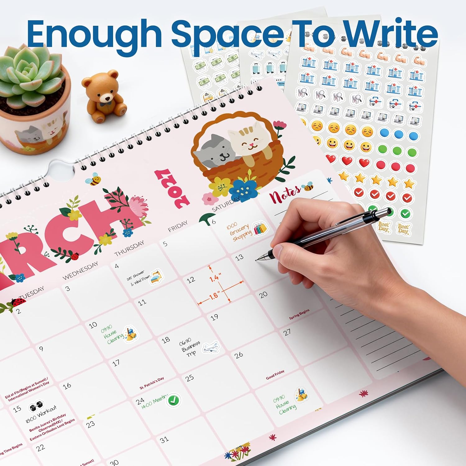 Thumbnail 5 de SUNEE 2027 Wall Calendar, 18-Month Monthly Planner, 14.5" x 11.5