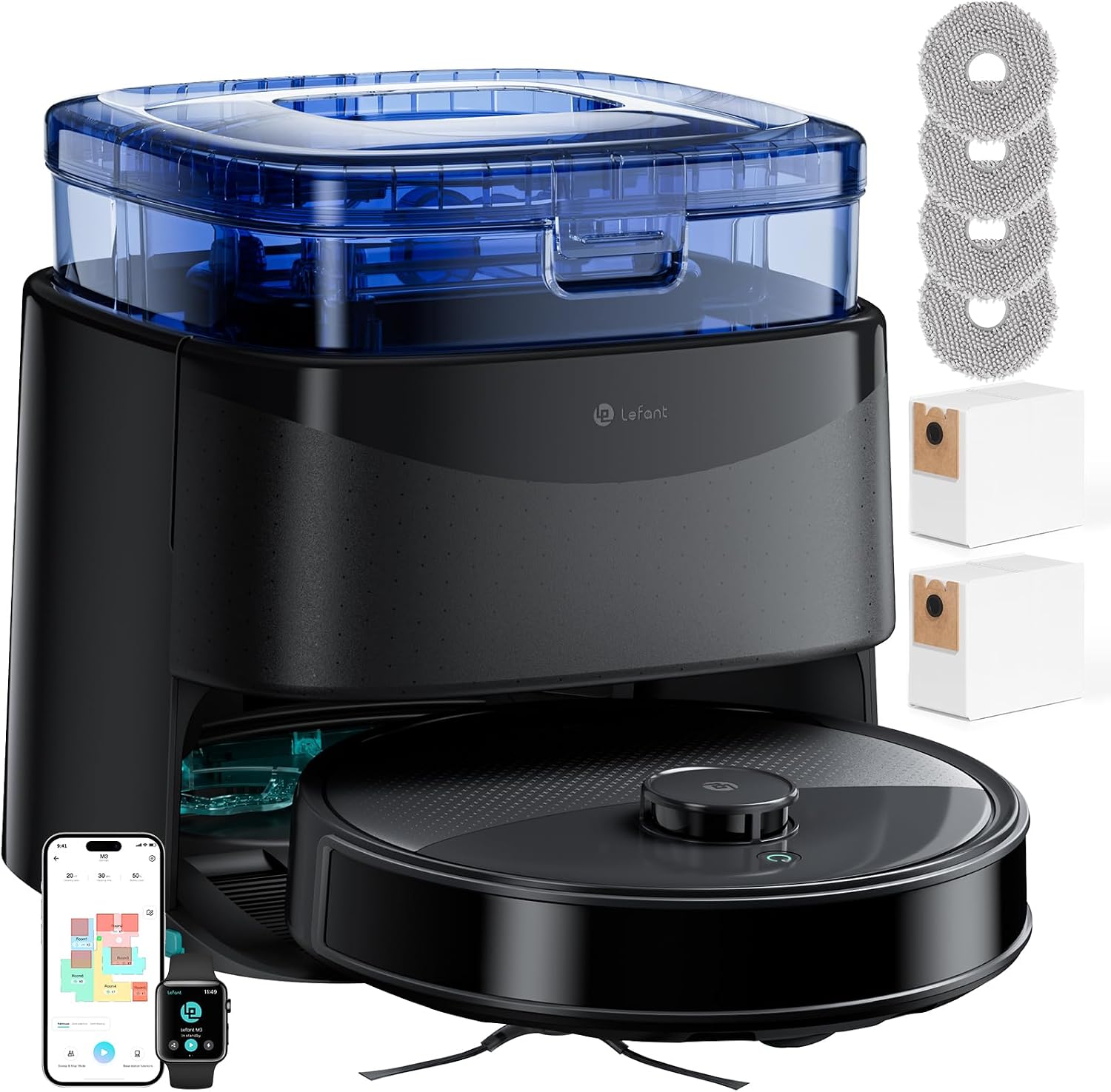 Detalle de Lefant M3 Robot Vacuum and Mop review: all‑in‑one cleaning with strong suction and self‑emptying dock