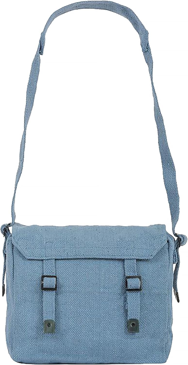 Detalle de Outdoor World Canvas Haversack Bag – Vintage Military-Style Cotton Canvas Satchel
